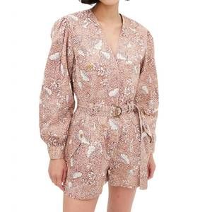 NEW ULLA JOHNSON cameron romper in brown multi